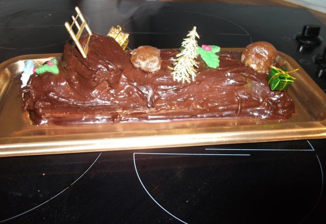 Bûche chocolat marron