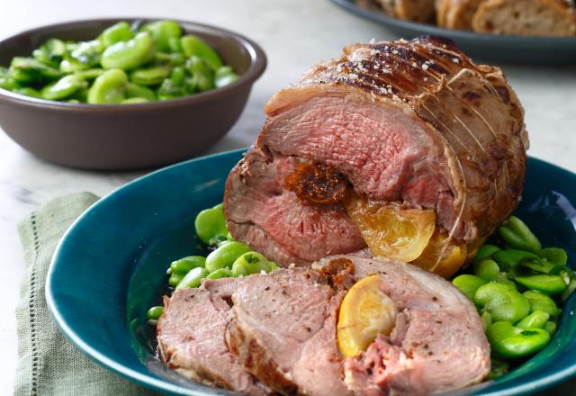 Rôti d’agneau  en croûte de sel de Guérande, citrons confits et figues