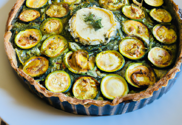 Tarte à la courgette et au roquefort