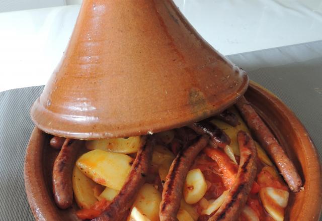 Tajine de pommes de terre et merguez