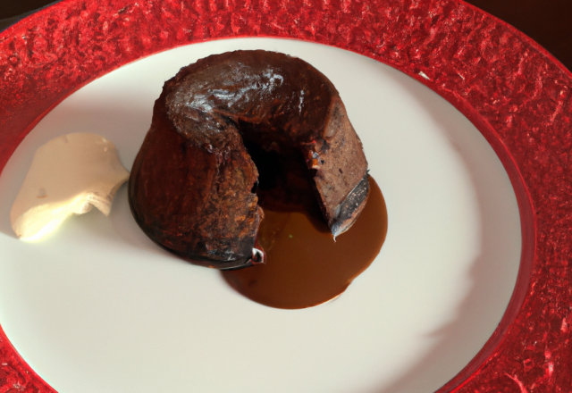 Fondant au chocolat et sa crème anglaise