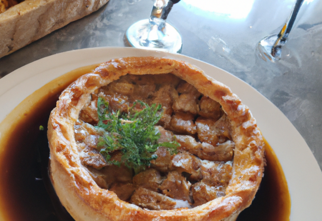 Tourtière de foie gras et son jus corsé