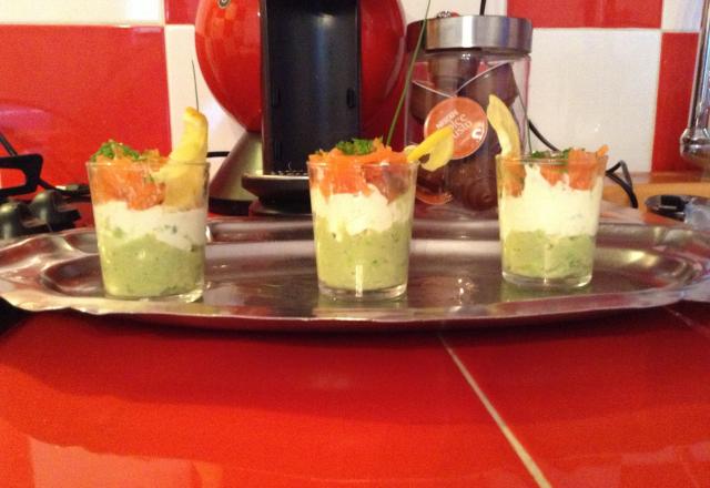 Verrine avocat boursin saumon