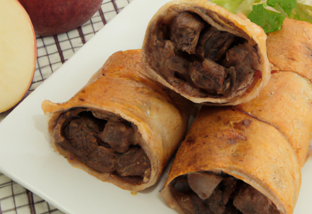 Nems de boudin noir aux pommes