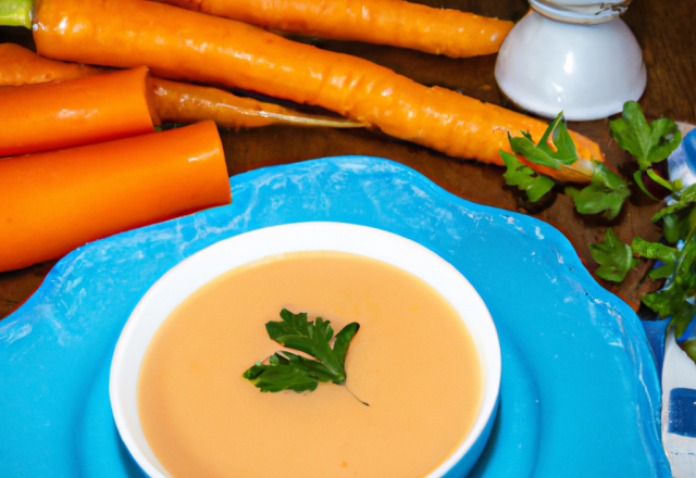 Velouté de carottes au Bresse bleu