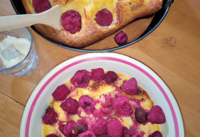 Clafoutis de framboises & pain d'épices