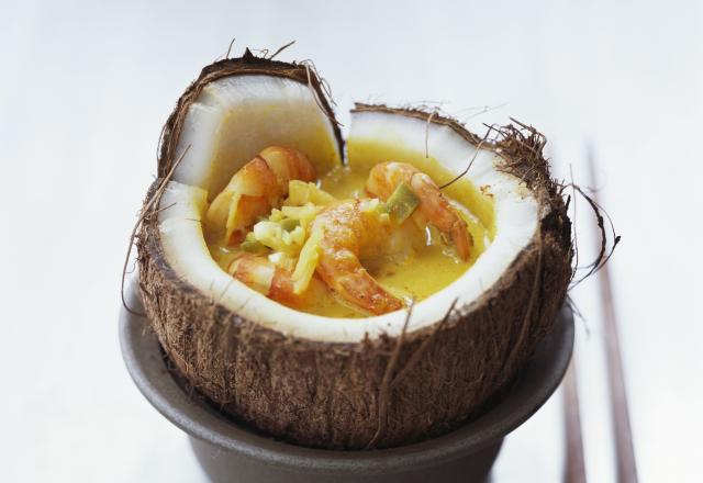 Coconut bowl : curry indien de crevettes