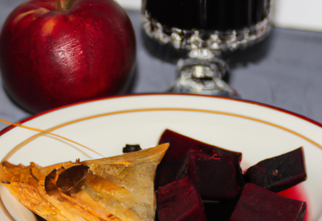 Feuilleté aux pommes et son sirop de betterave 