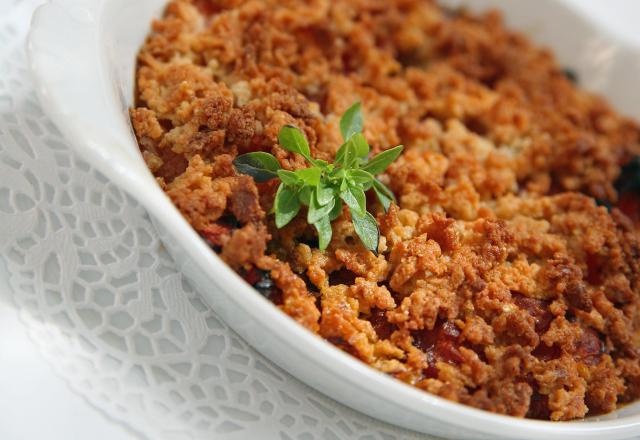 Le crumble provençal au haché de soja