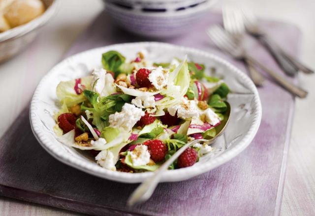 Salade de chèvre et framboises