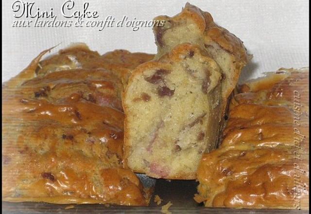 Cake aux lardons et confit d'oignons