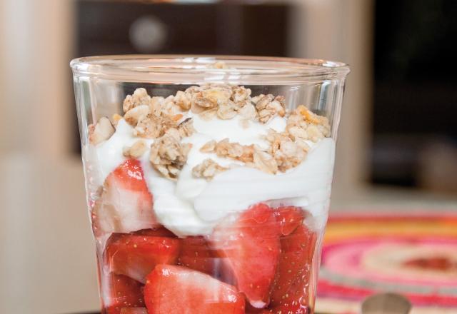 Trifle fraises et muesli