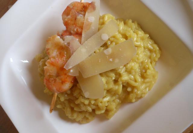 Risotto au safran et scampis