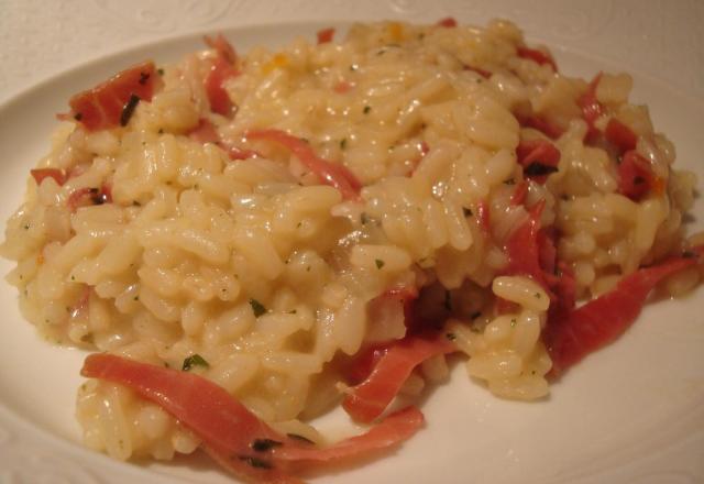 Risotto à la viande des grisons et au comté