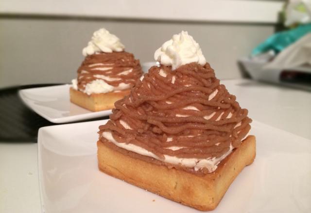 Tarte mont-blanc enneigé