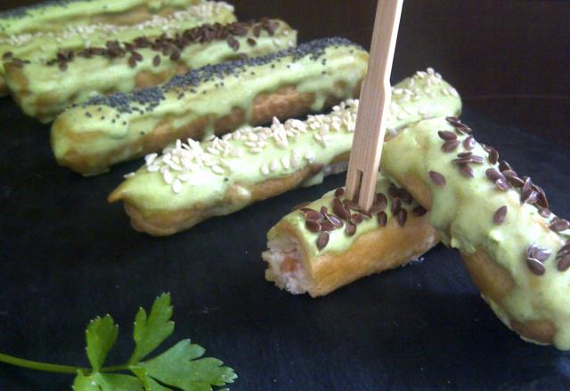 Mini éclairs saumon wasabi