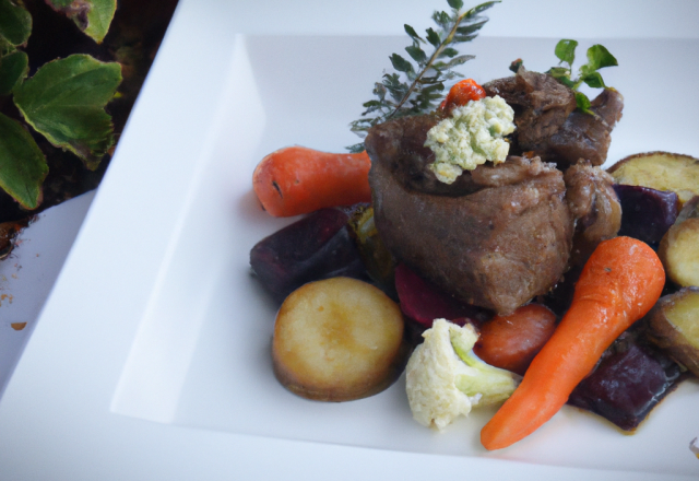 Cuisseau de veau et sa jardinière de légumes