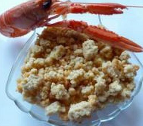 Crumble de fruits de mer, sabayon de champagne