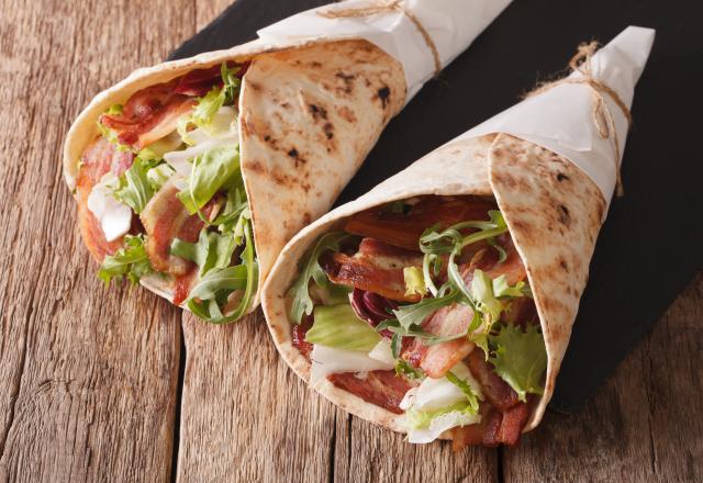 Wraps grillés bacon & parmesan