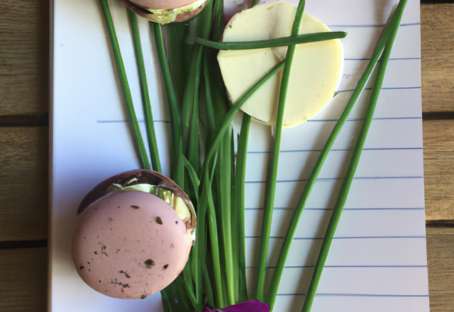 Macarons fromage frais et ciboulette