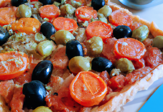 Tarte à la tomate et olives au thermomix