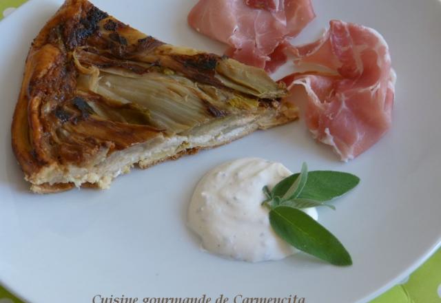 Tarte tatin aux endives et au chèvre