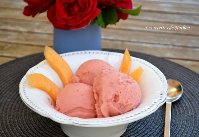 Sorbet à la fraise et au melon