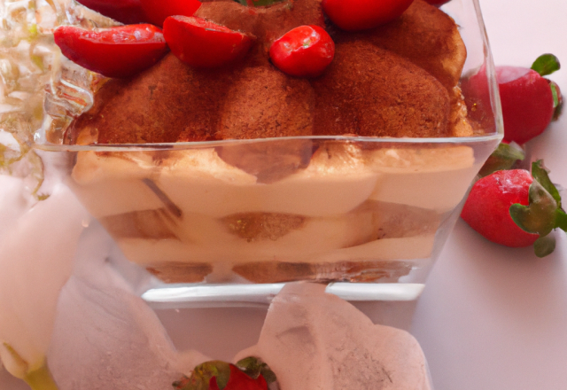 Tiramisu léger aux fraises