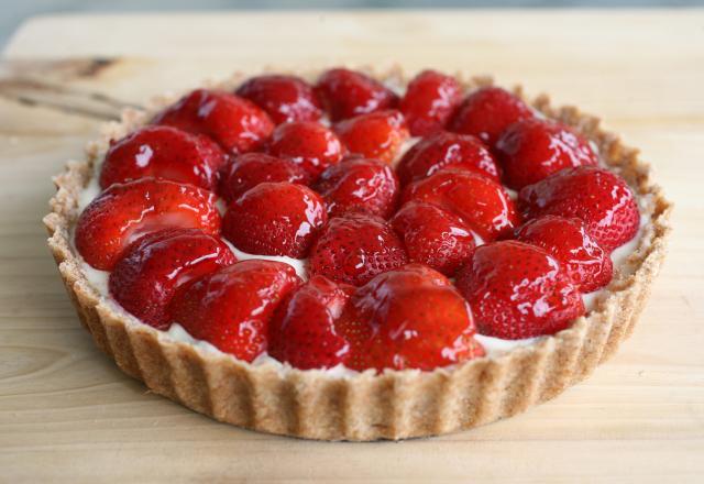 Tarte aux fraises traditionnelle à la crème pâtissière