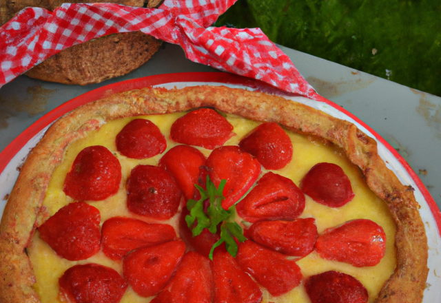 Tarte au massepain et aux fraises Label Rouge