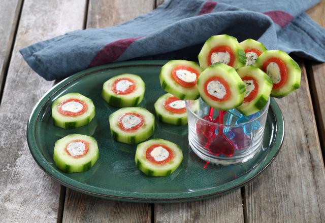 Sucettes de concombre à la Fourme d'Ambert