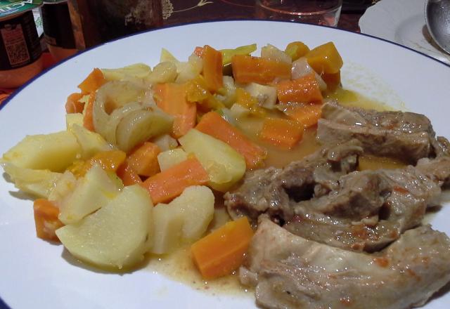 Tendrons de veau braisés et ses légumes caramélisés