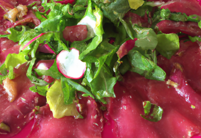 Salade de carpaccio mi-cuit