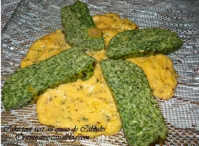 Cake tout vert au queso de Cabrales