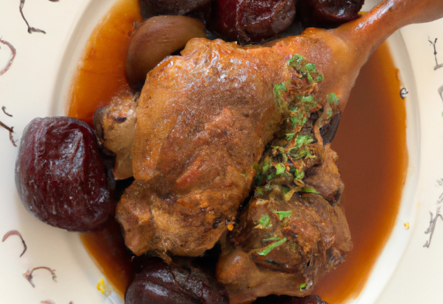 Lapin aux pruneaux à la kriek