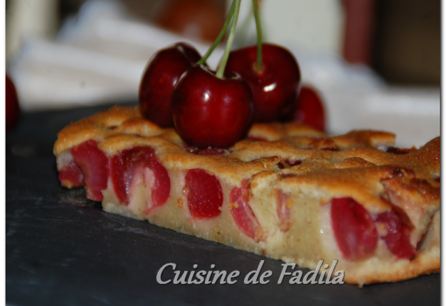 Clafoutis aux cerises et la pâte de pistache maison