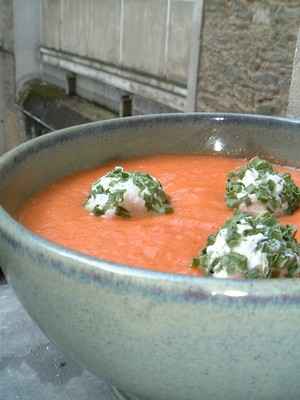 Gaspacho onctueux au chèvre