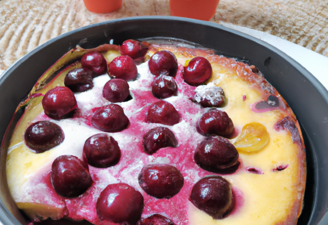 Clafoutis aux cerises tiède