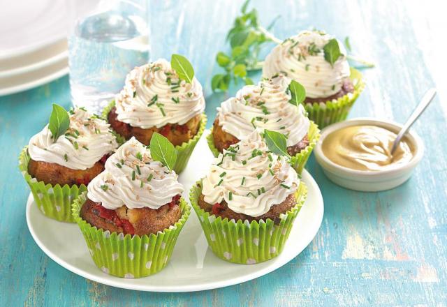 Cupcakes à la moutarde et tomates confites