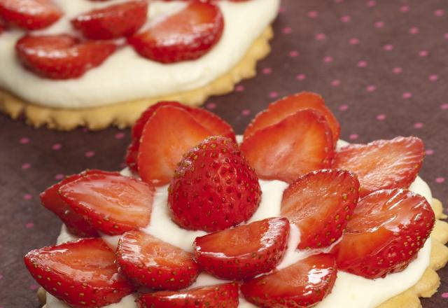 Tarte aux fraises et à la crème diplomate