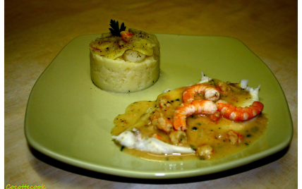 Filet de carrelet sauce crevettes