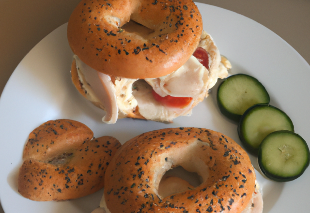 Bagels philadelphia, concombre et blanc de poulet