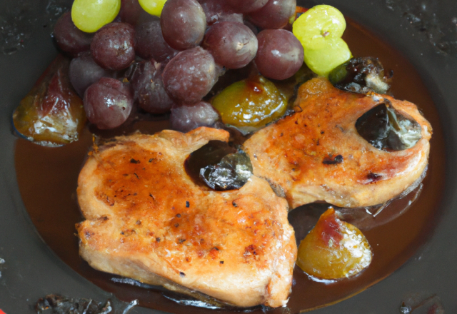 Escalopes de foie gras aux raisins