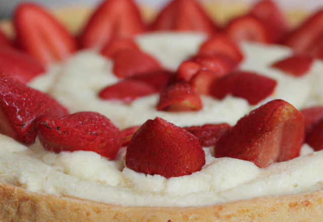 Gâteau aux fraises et à la vanille