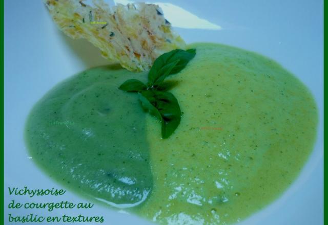 Vichyssoise de courgettes au basilic en textures