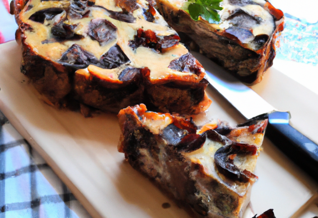 Cake aux champignons et chorizo