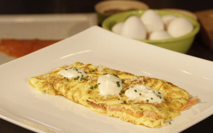 Omelette au saumon de Norvège fumé et fromage