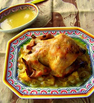 Poussin de Cornouailles, sauce aux clémentines