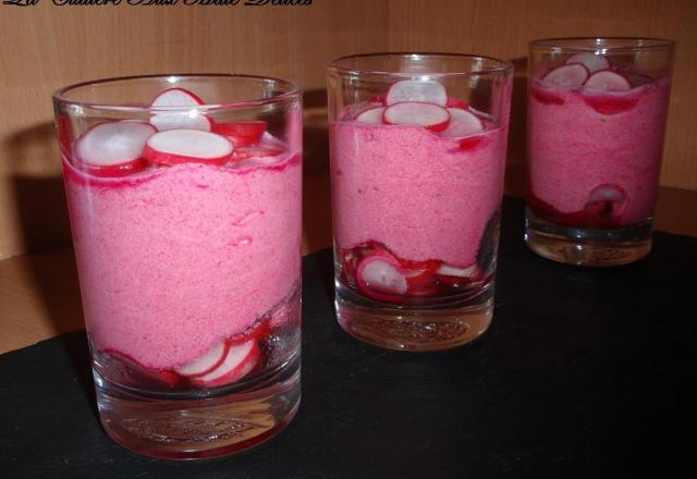 Mousse de betterave rouge et radis rose