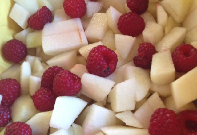 Crumble poires et framboises